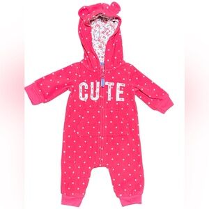 Carter's  Baby Girl 3 Months Jumpsuit 1Pink/Polka Dot 1Brown Bear 1Pink